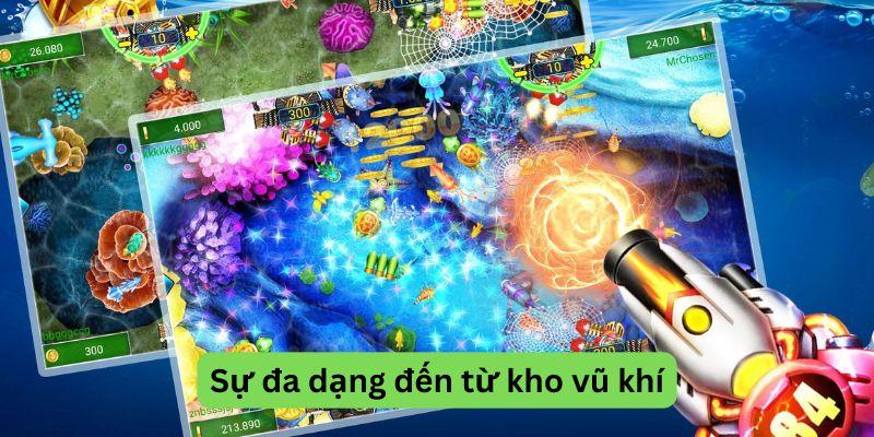 Kho vũ khí đa dạng với vũ khí phù hợp với từng trường hợp xảy ra trong game